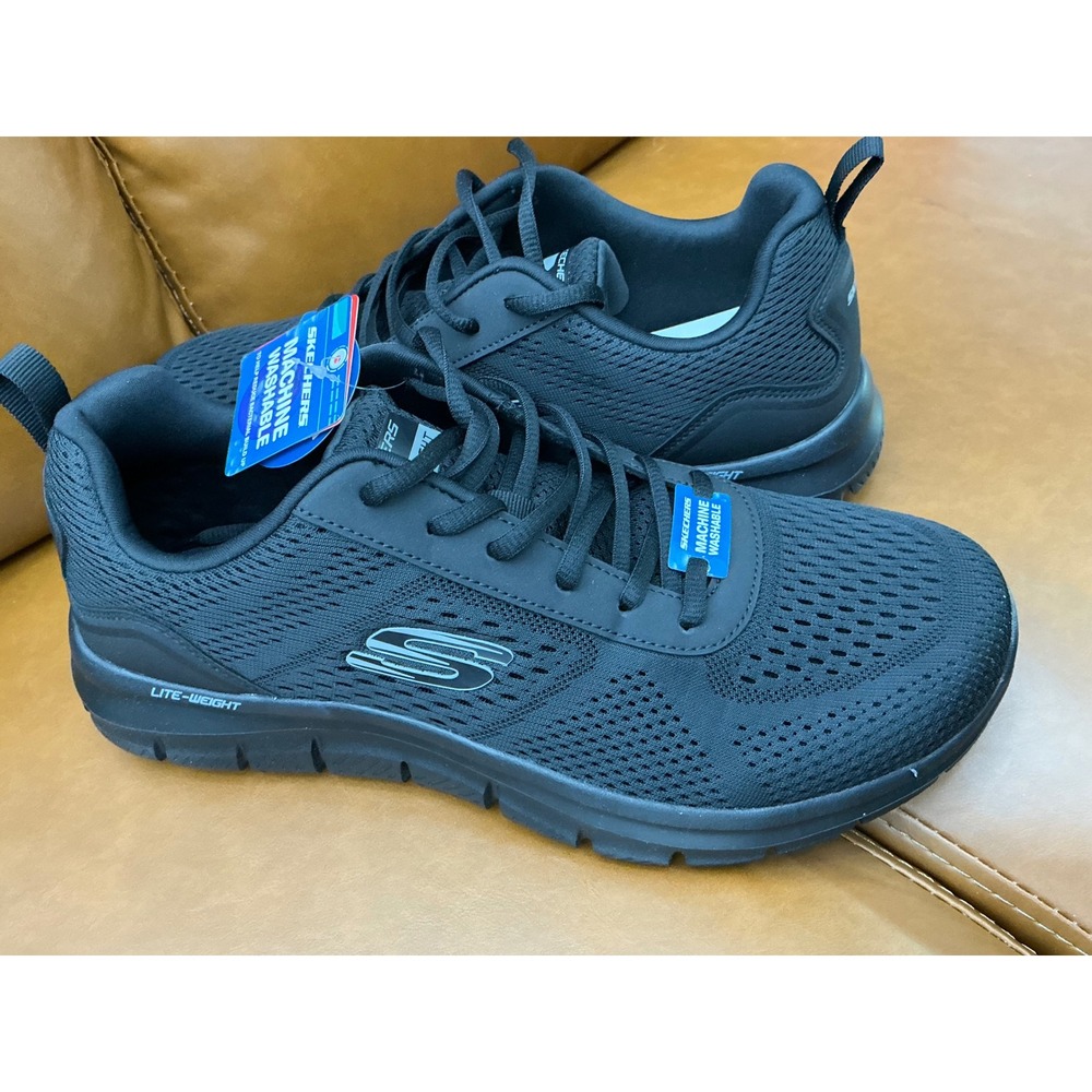 Skechers Sport Memory Foam Shoes Mens 10 Black New Lightweight Mesh Sneakers - Picture 5 of 11